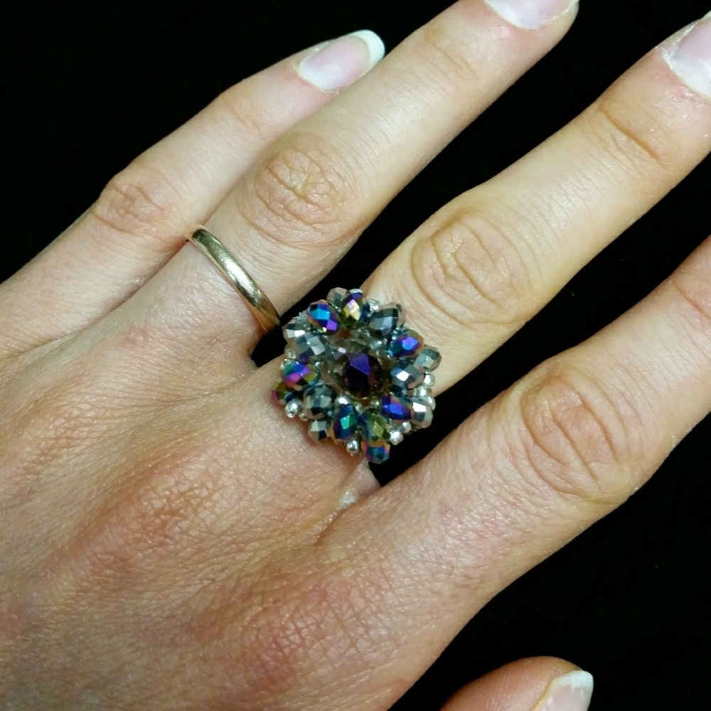 Hand made crystal ring